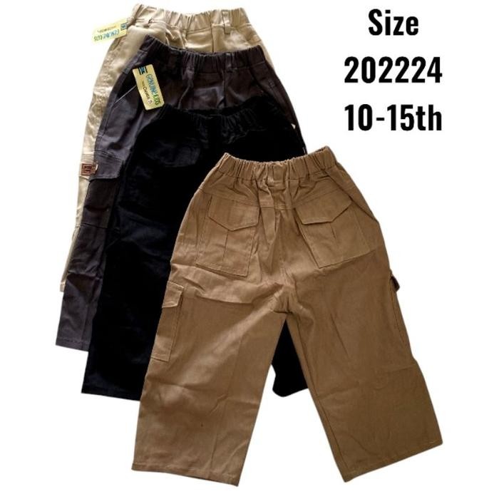 Kidcute- Celana Pendek Cargo Anak Tanggung Chino 7/8 Usia 7 - 15 Tahun Cod