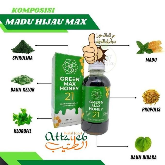 

BARU MADU HIJAU GREEN MAX HONEY 21 ORIGINAL 280GR PLUS GREEN HONEY MADU PROPOLIS SPIRULINA & DAUN KELOR