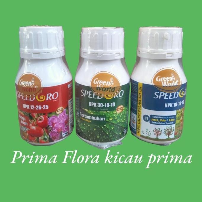 

Terlaris Green World Speedgro/Npk 18-18-19/Npk 30-10-10/Npk 12-26-25/220 Gr