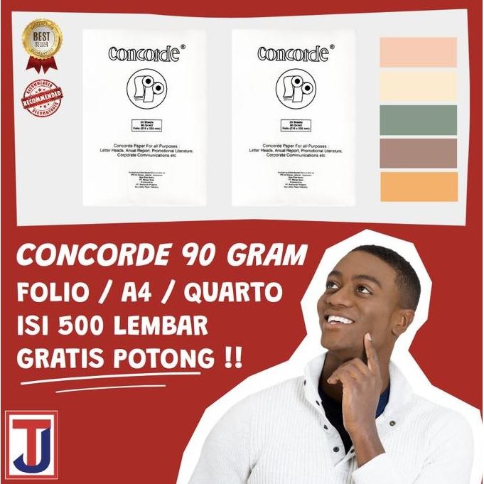 

TERMURAH - Kertas Concorde Ukuran F4 A4 Kuarto 90 Gram isi 500 lembar Warna Putih