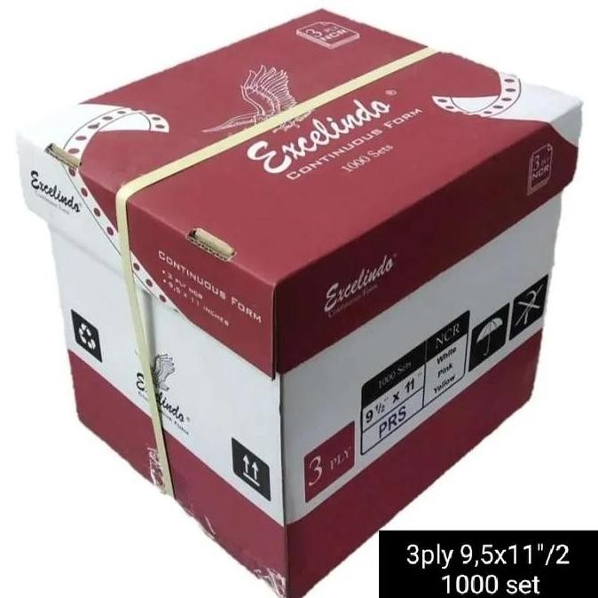 

TERMURAH - Kertas Continuous form 3ply 1000 sets 9.5x11dibagi 2