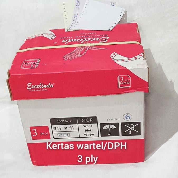 

TERMURAH - Kertas wartel 3ply duoble pin hole continuous form seperempat letter