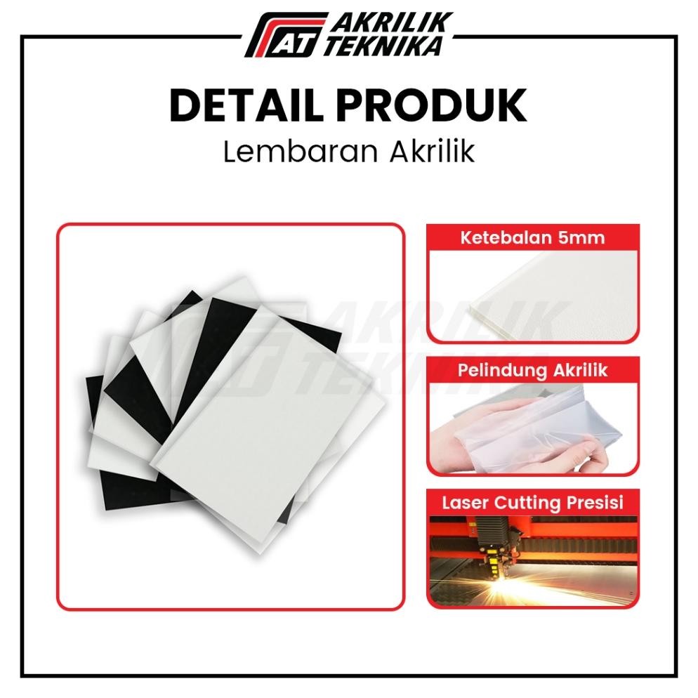 

Ready Lembaran Akrilik A3 5Mm / Acrylic Sheet Clear / Akrilik Bening Hitam Putih