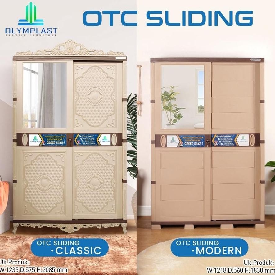Lemari Pakaian Plastik 2 Pintu Olymplast / Lemari Jumbo Olymplast 2p Pintu Sliding GANTUNG OTC Slidi