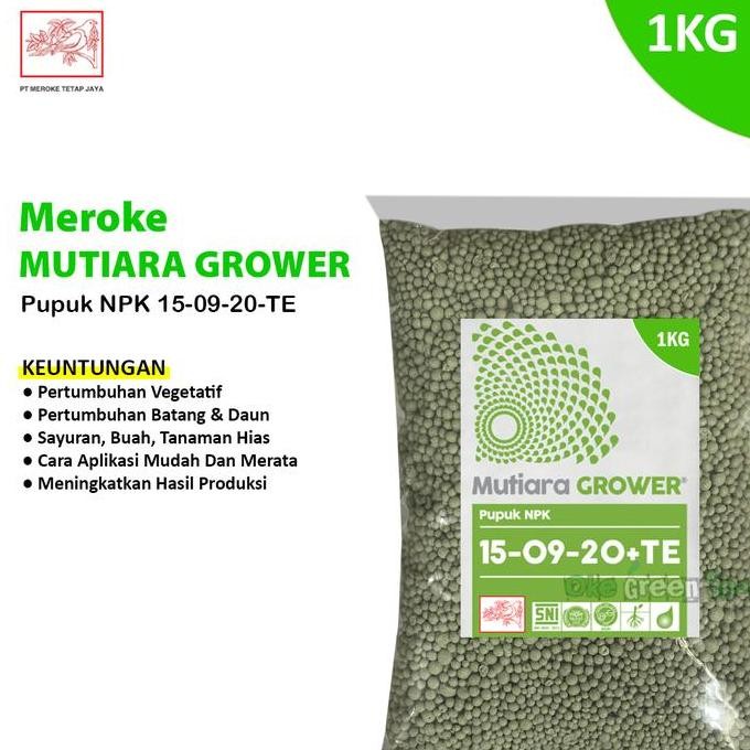 

Terlaris 1 Kg - Pupuk Meroke Npk Mutiara Grower 15-09-20+Te