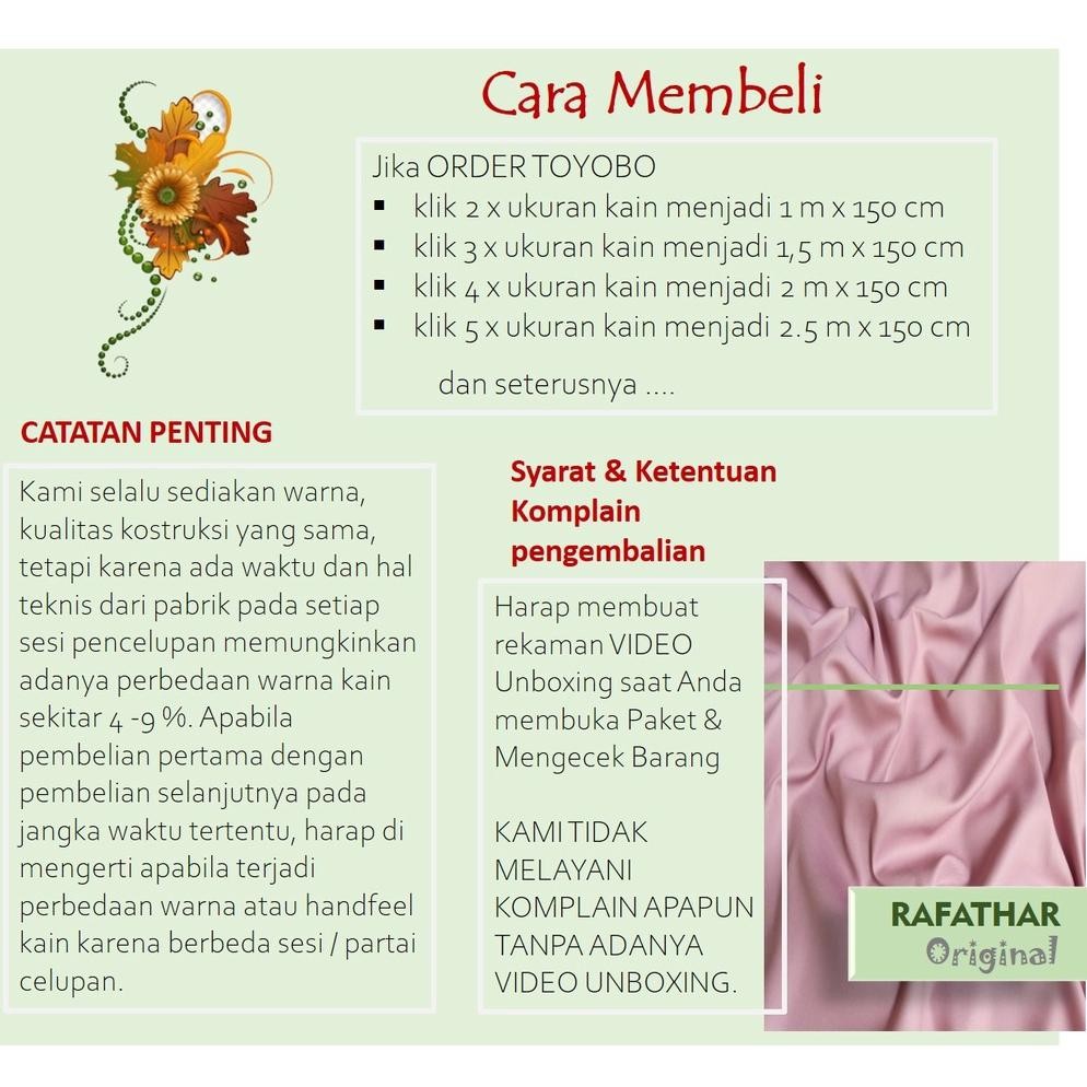 Ready Kain Meteran Kain Toyobo Premium Ori Kain Toyobo Fodu Premium Original Kain Katun Toyobo Premi