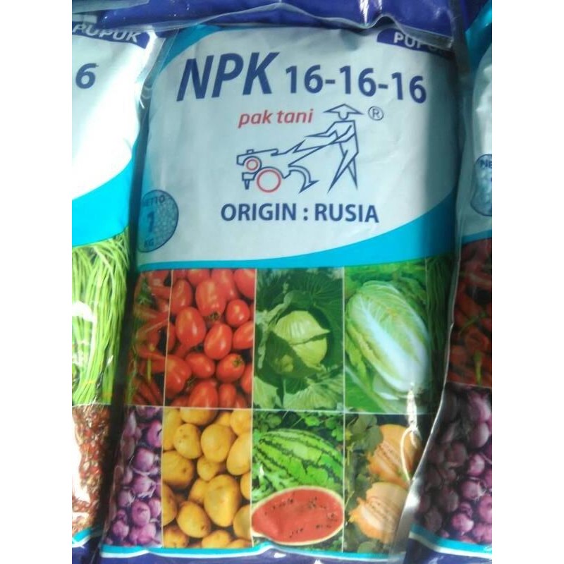 

Terlaris Pupuk Npk 16-16-16 Pak Tani Kemasan 1 Kg