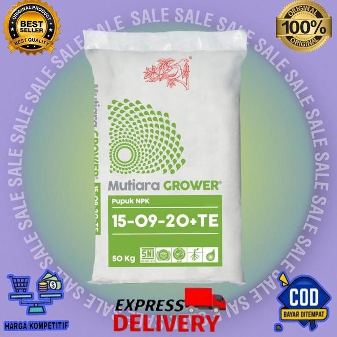 

Terlaris Pupuk Npk Mutiara Grower 15-09-20+Te Kemasan 50 Kg (Eceran 1Kg)