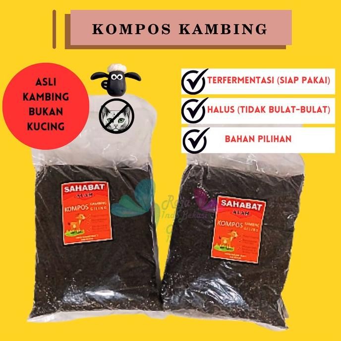 

Terlaris Baru!! Pupuk Kandang Kompos Organik Kambing (Asli Kambing) Halus Kemasan 1Kg