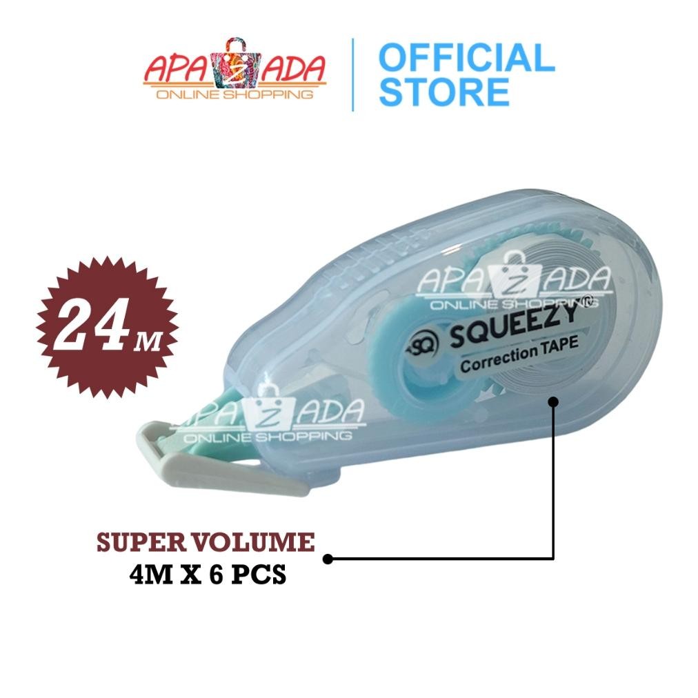 

Ready Apazada - Correction Tape 24M Isi 6 / Tip Ex Kertas / Tip X Correction Pen Ct-Sq05