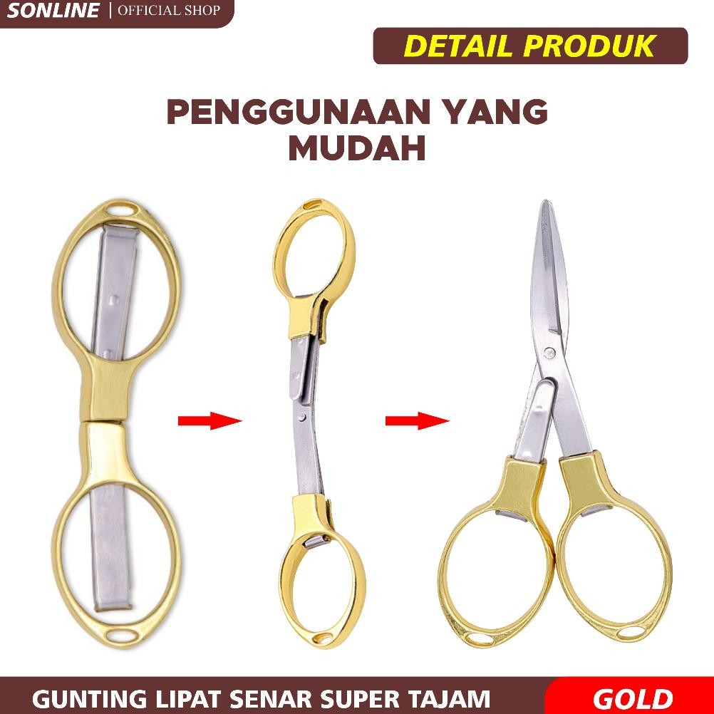

Ready Sonline - Gunting Kecil Mini Lipat Gunting Lipat Senar Pancing Gunting Kacamata / Gunting Serbaguna Multifungsi Portable / Gunting Kertas Kapas Stainless Steel