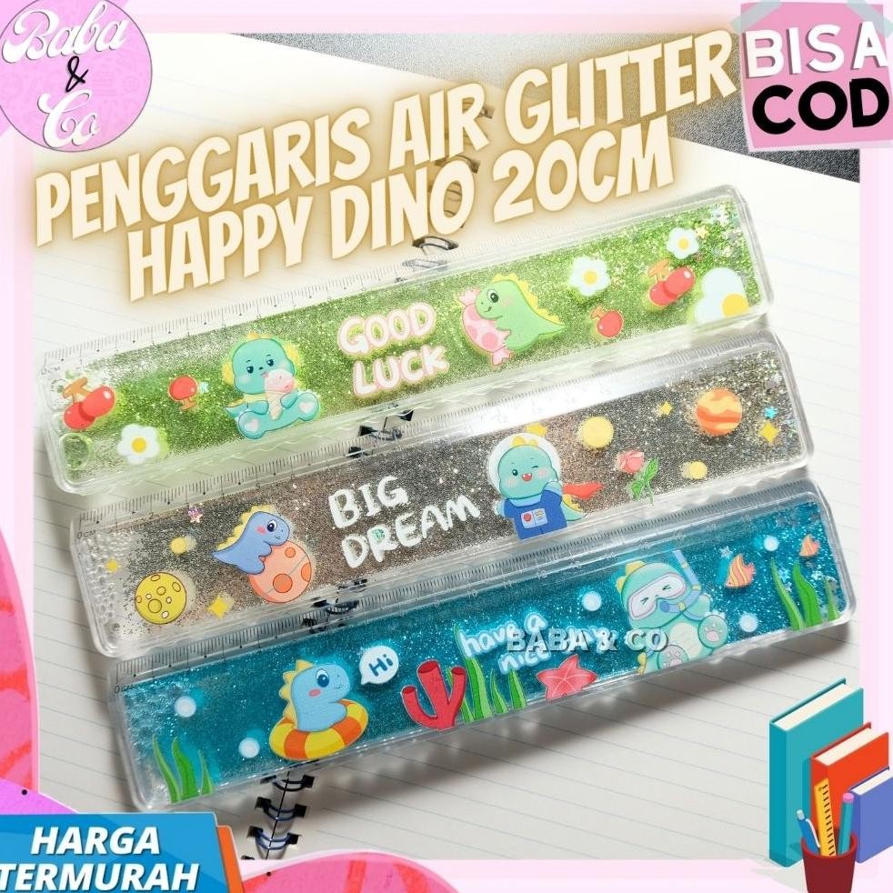 

Ready Penggaris Dino Penggaris Air Glitter 20Cm Dino Lucu Unik Murah Penggaris 20Cm Murah Glitter Air Dino