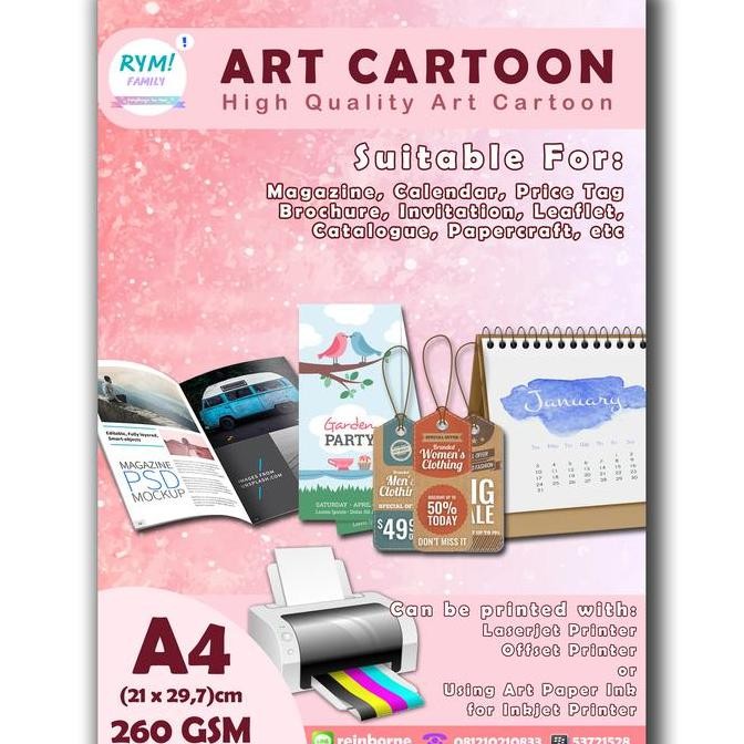 

BEBAS ONGKIR - Kertas Art Cartoon 260gsm A4 (1 Rim/500 lembar)