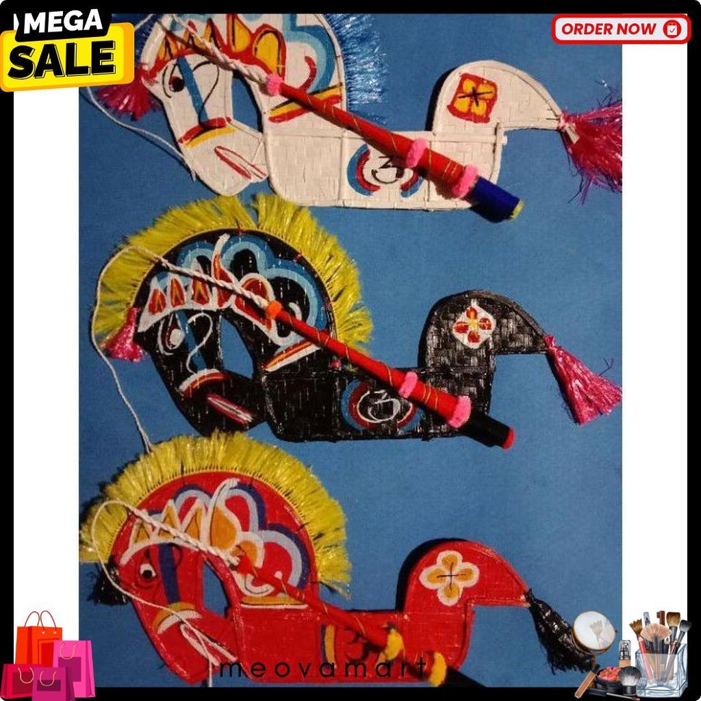 (Kirim Cepat) Grosir Kuda Lumping Anak Jaranan Kepang Kepang Bambu Kuda Sd Kepang Bonus Cambuk Tangg