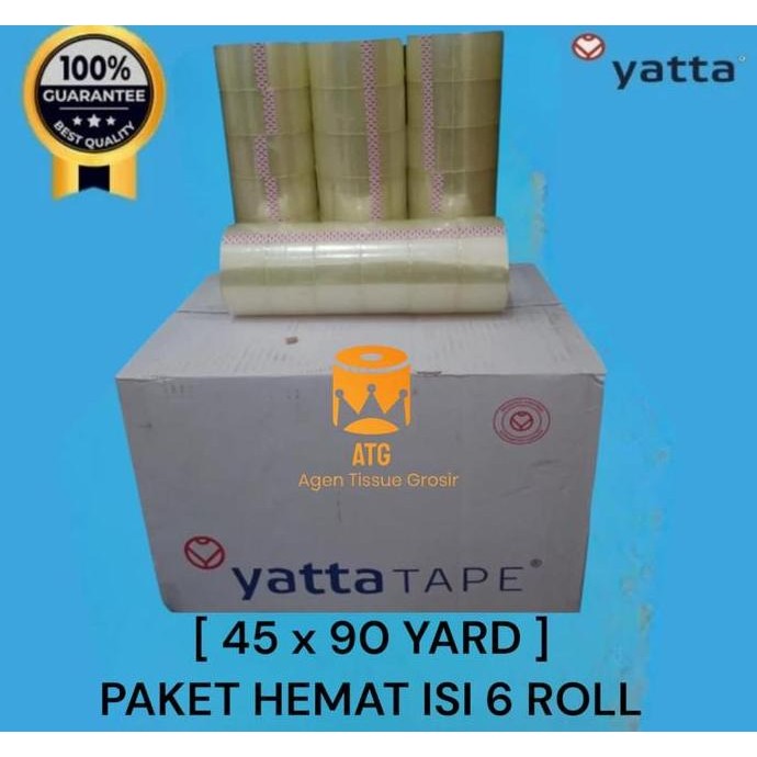 

Promo ISI 6 ~ATG~ LAKBAN OPP BODHI TAPE / YATTA TAPE BENING 45mm X 90 yard Termurah Berkualitas Setara Daimaru Putih Roll COD