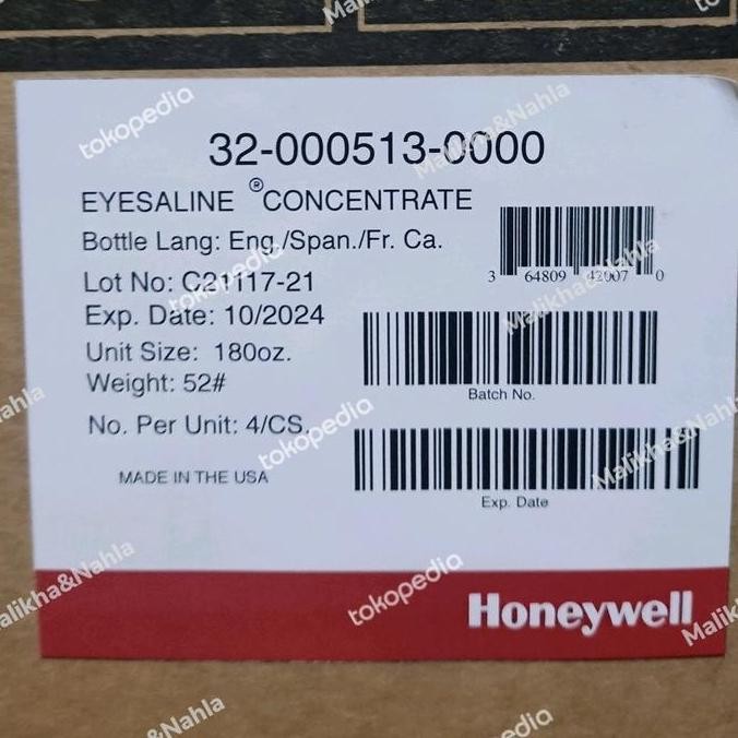 

!!!!!!] HONEYWELL Sperian Saline Concentrate 180 oz