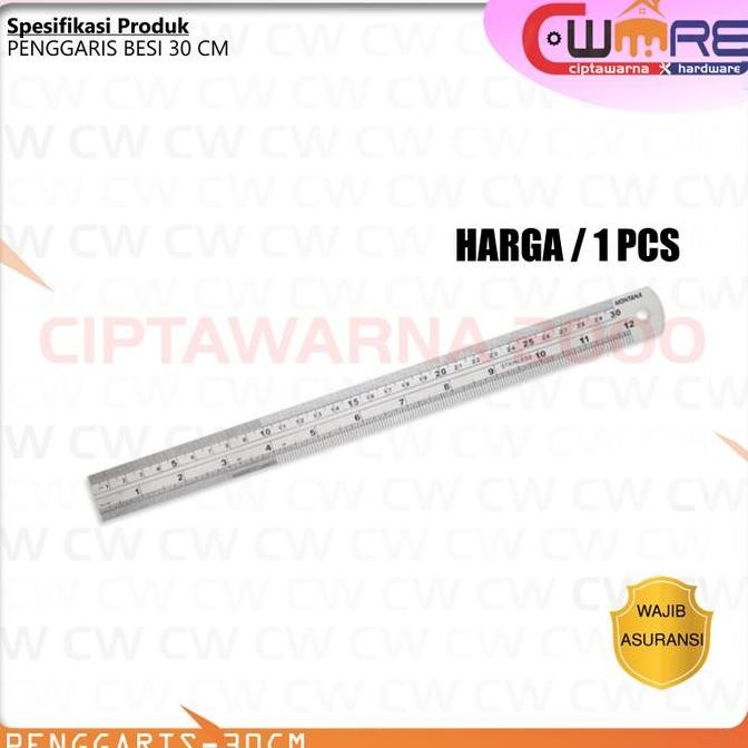 

,,,,,,,] PENGGARIS BESI 30 cm Termurah Stainless Pengaris Garisan Mistar besi