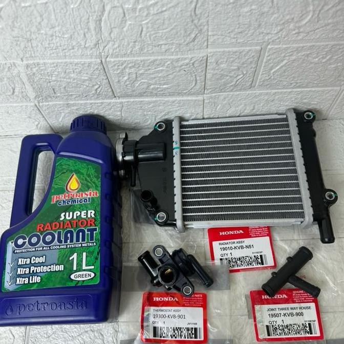 ready Paket Radiator(KVB)+AirRadiator+Thermostat+Selang Buat motor Vario 110 Karbu, Vario Lama, Vari