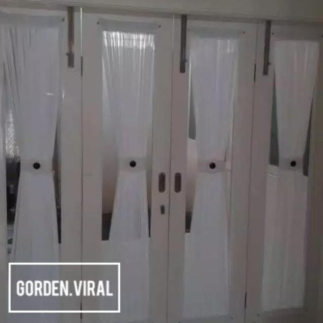 baru Gorden Vitrase Putih Polos Model Kupu Kupu Pita Spiral Hordeng Tali Jendela Pintu Curtain