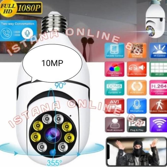 IP Camera CCTV Bohlam V380 / V380Pro Gerakan Wireless