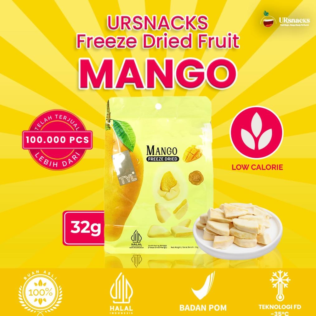 

Ready stok Terlaris URSNACKS Freeze Dried Mango - Snack Keripik Buah Mangga 32gr Termurah