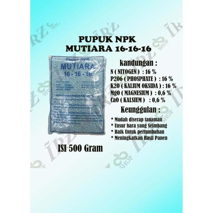 

Terlaris Pupuk Npk Mutiara 16-16-16 500 Gram