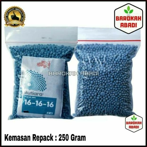

Terlaris ( 250 Gram ) Pupuk Npk Mutiara 16-16-16 Biru Meroke Kemasan Repack