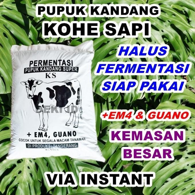 

Terlaris Pupuk Kandang Organik Kohe Sapi Kemasan Besar Via Instant Siap Pakai Halus Fermentasi Plus Em4 Guano