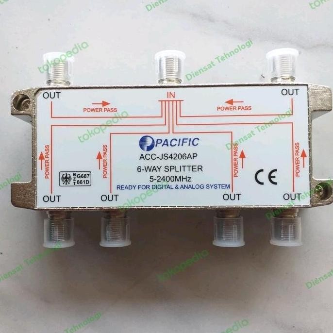 TERMURAH - Splitter Spliter Pacific 6 Way