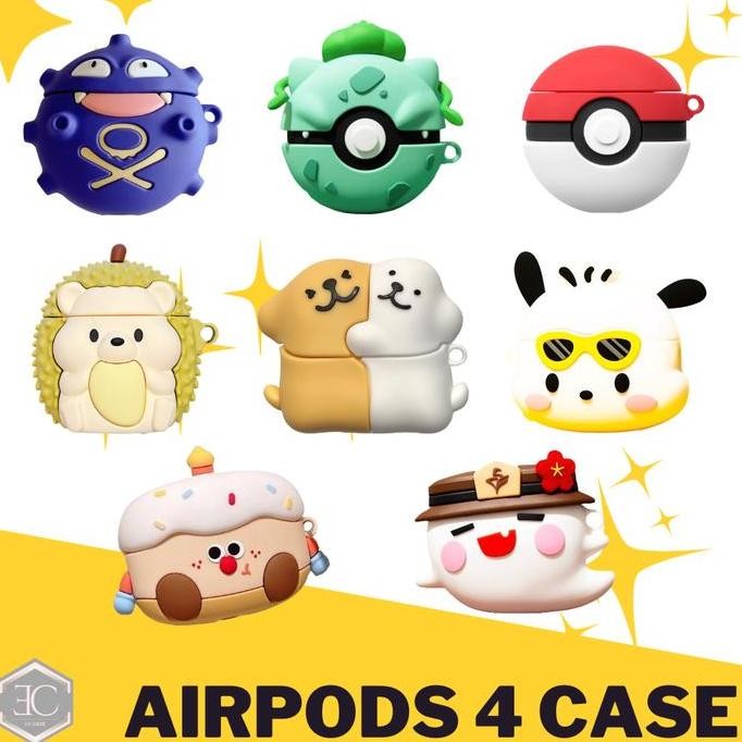 TERMURAH - Case Airpods 4 Casing TWS Apple Airpods Pro 4 Model Kartun Lucu