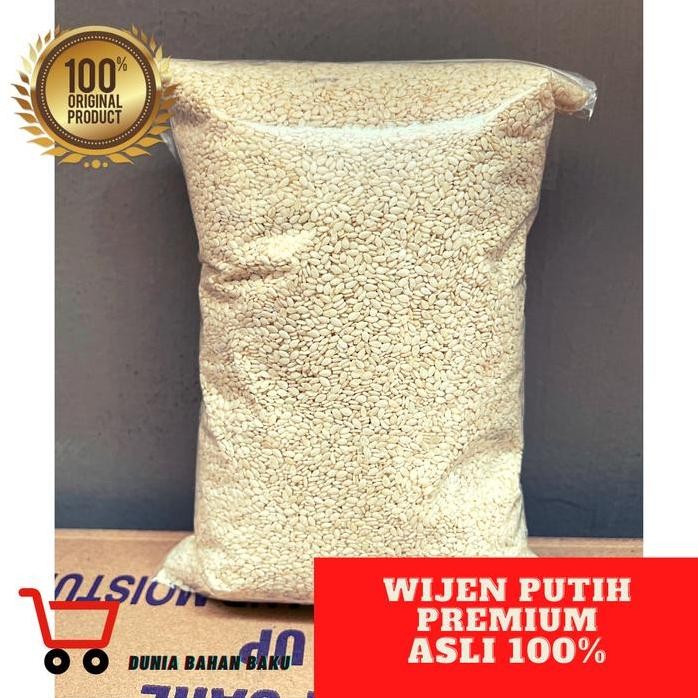 

Terlaris Wijen Putih White Sesame Premium 500 G/1Kg Biji Wijen