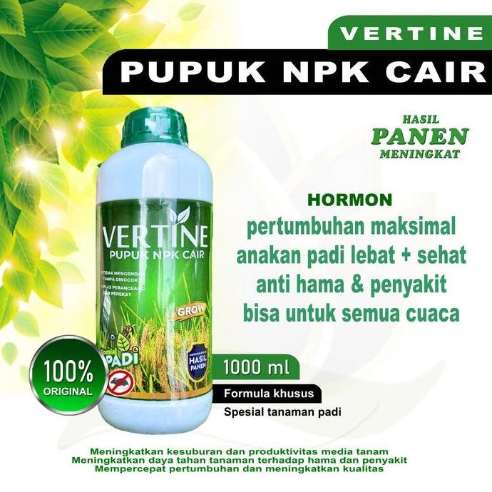 

Terlaris Vertine Grow Pupuk Padi Pelebat Anakan Padi Penyubur Daun + Zpt Bobot Isi Bertambah Padi Tahan Hama Dan Penyakit