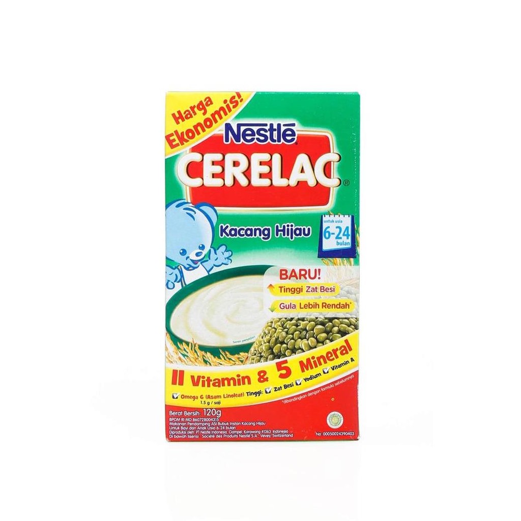 

Terlaris Cerelac By Nestle Bubur Bayi 6+ / Mpasi Kacang Hijau 120 Gr Ekonomis