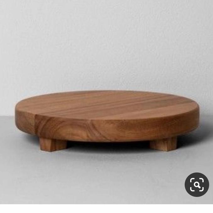 TERMURAH - talenan kayu besar bulat 30cm jati asli pake kaki