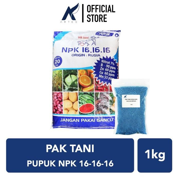 

Terlaris Pak Tani Pupuk Npk 16-16-16 Penyubur Seimbang Buah-Bunga Repack 1 Kg