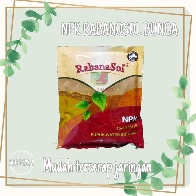 

Terlaris Npk Rabanasol Bunga Pupuk Water Souble 15-30-15+Te ( 500 Gram )