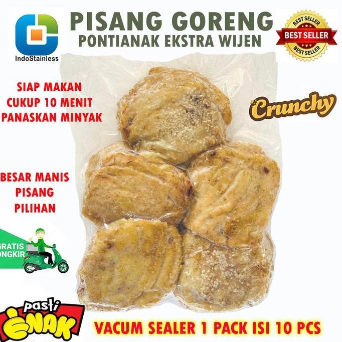 

Terlaris Pisang Goreng Pontianak Ekstra Wijen Frozen Isi 10 Vacum Dijamin Enak