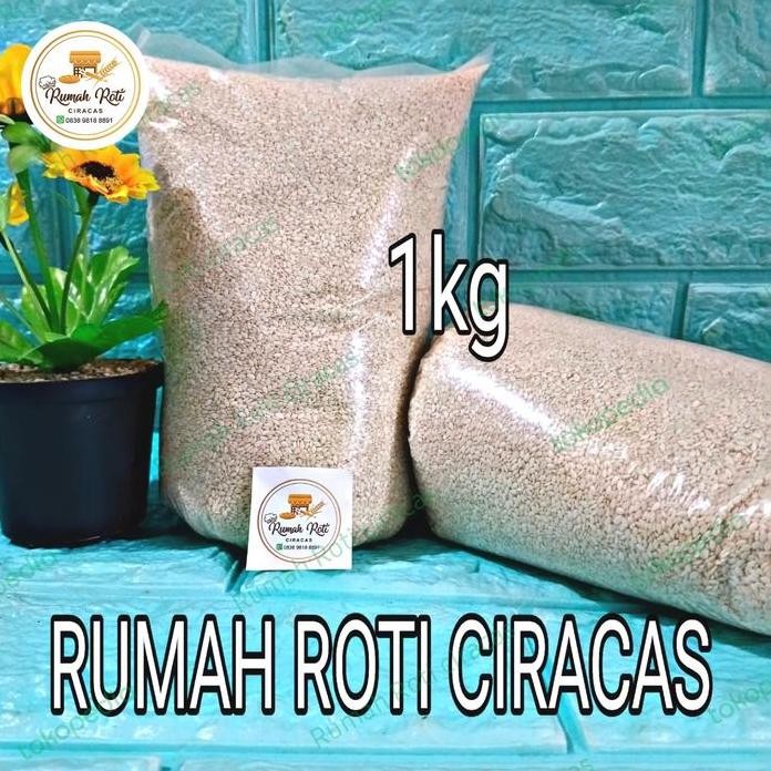 

Terlaris Wijen Putih White Sesame 1Kg Biji Putih Seed 1 Roti Kue Repack 1000Gr
