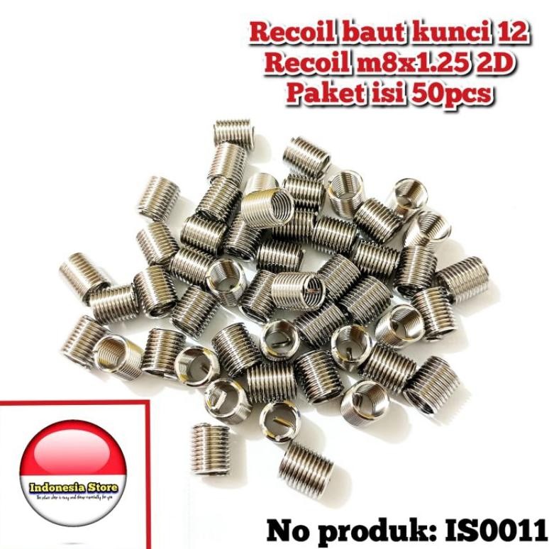 ND paket 50pcs recoil m8x1.25 2D recoil baut kunci 12 bukan recoil m6x1.0