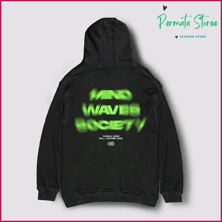 STOK READY. FAILOFFICIAL HOODIE - MIND WAVES BLACK 01