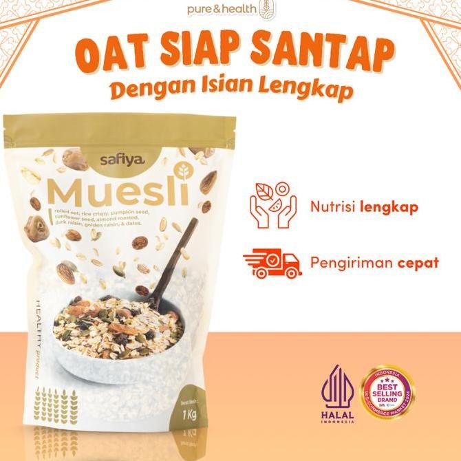 

MUESLI SAFIYA 1 KG SEREAL OAT DENGAN BUAH KERING DAN BIJI-BIJIAN TERMURAH