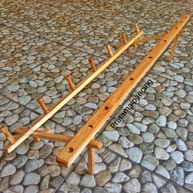 dudukan pion dan golong joran timbang kayu jati AST