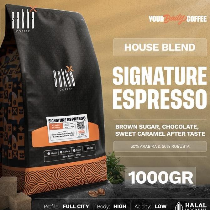 

KOPI SIGNATURE ESPRESSO COFFEE BLEND ROAST BEAN ROASTED BEANS BIJI BUBUK 1KG TERMURAH