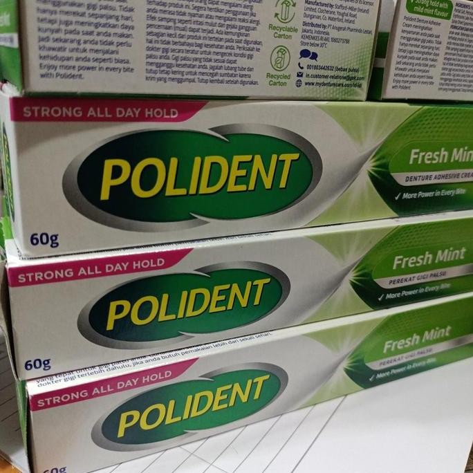 baru polident 60gr fresh mint lem gigi