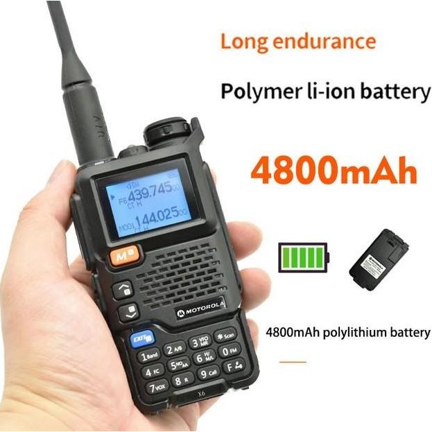 Handy Talky Motorola X6 10 Watt HT Walkie Talkie Tahan Air