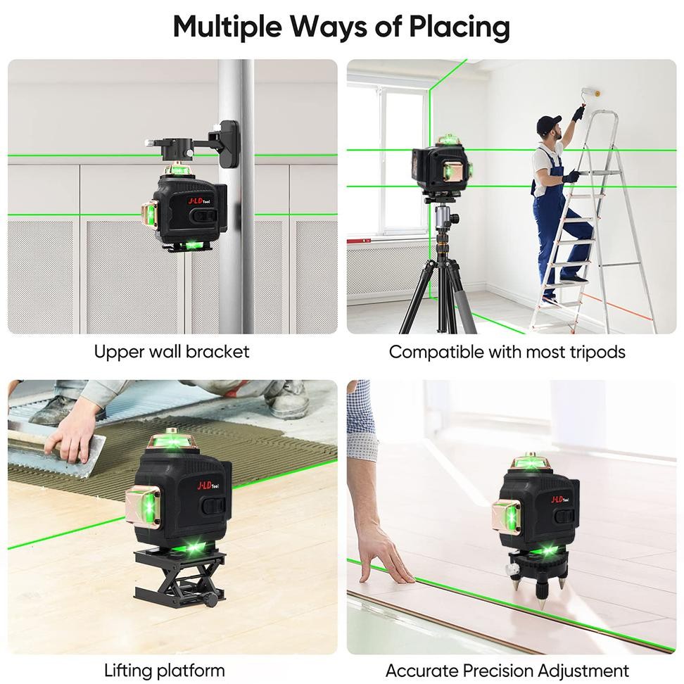 ready jld laser bangunan 4d 16 laser level line level 360 rotari laser green laser tripod laser lase
