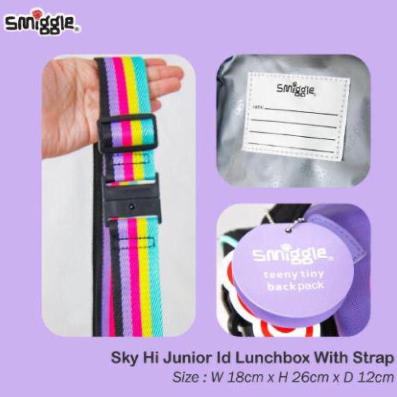 PROMO Smiggle Tas Bekal Lunch Bag Lunch Box Tali Sling Panjang Double Decker Mika Sky-Hi 3D Hardcase
