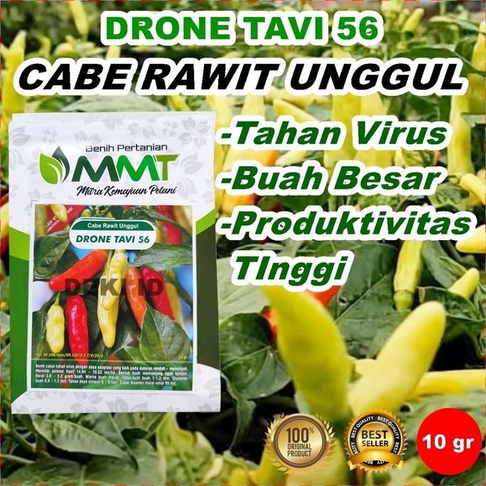

Benih Cabe Rawit Drone Tavi 56 Kemasan Pabrik 10 Gram Bibit Cabai Unggul MMT Tahan Virus