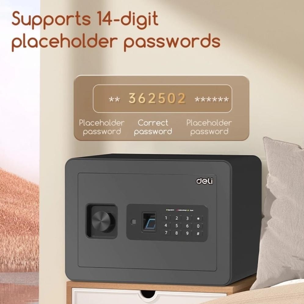 

Ter-46 Be09 Brankas Digital Deli Et-591 Fingerprint & Password / Safe Deposit Box Sidik Jari Pin Et591 Murah