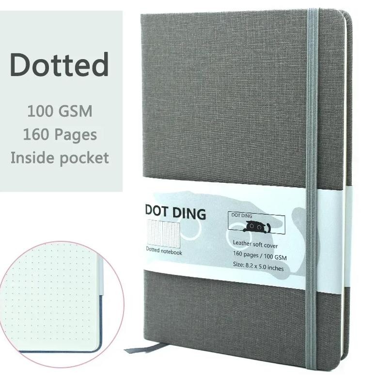 

A5 Dotted Notebook Cloth Hardcover 100 Gsm Paper Planner Diary Notepad Journal Students Agenda Stationery Office School Supplies